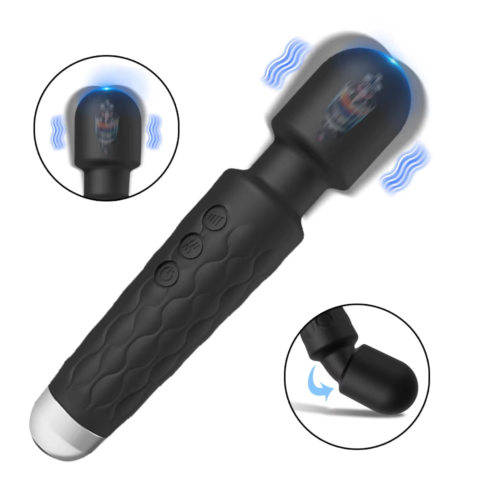 Powerful Vibrator Women'S Magic Wand USB Rechargeable Waterproof Massager Clitoral G-Spot Vibrator Sex Toy Suitable for Adults