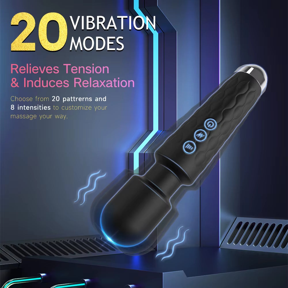 Powerful Vibrator Women'S Magic Wand USB Rechargeable Waterproof Massager Clitoral G-Spot Vibrator Sex Toy Suitable for Adults