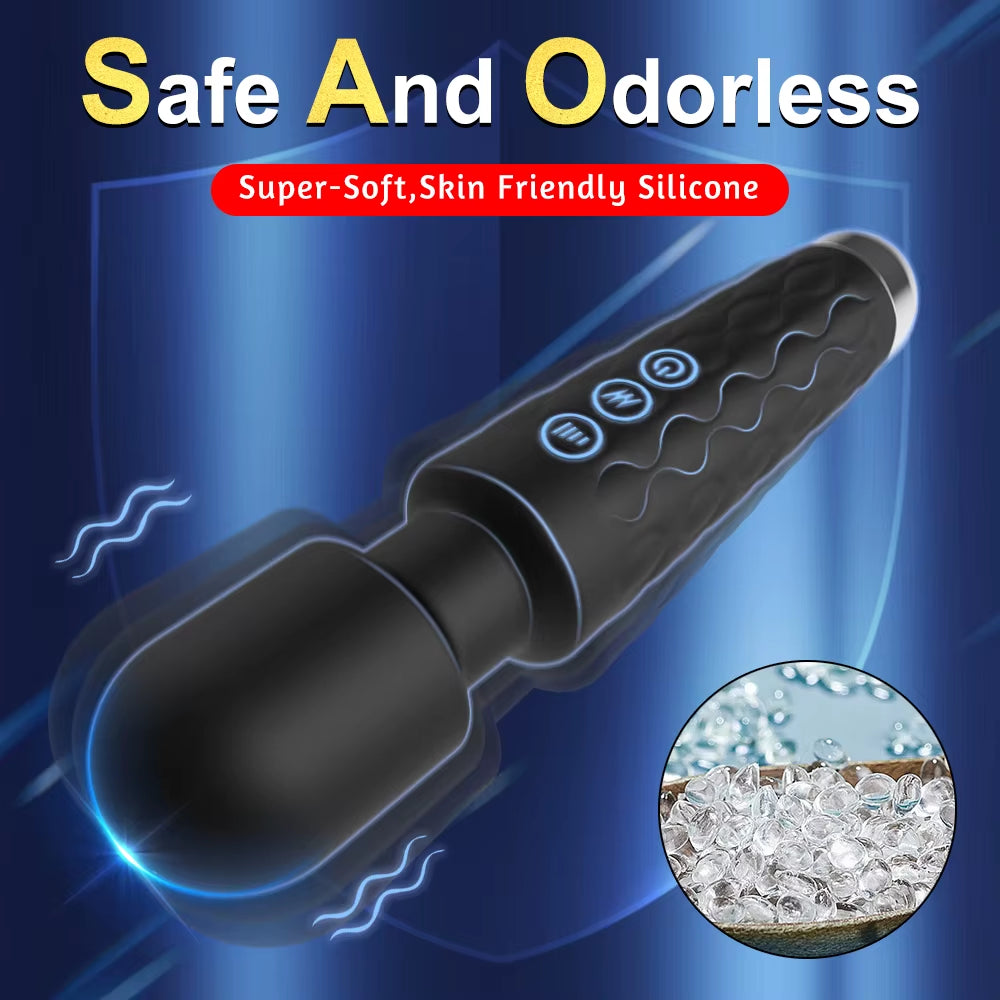 Powerful Vibrator Women'S Magic Wand USB Rechargeable Waterproof Massager Clitoral G-Spot Vibrator Sex Toy Suitable for Adults