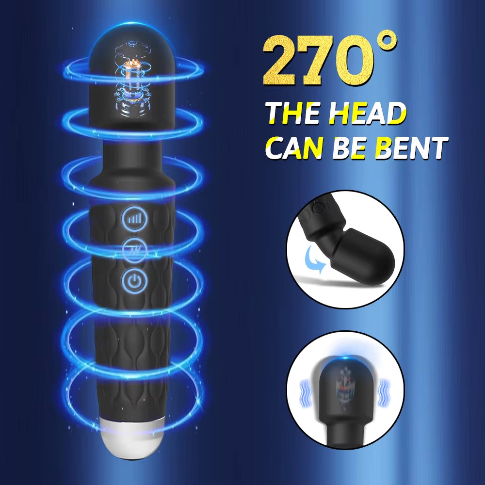 Powerful Vibrator Women'S Magic Wand USB Rechargeable Waterproof Massager Clitoral G-Spot Vibrator Sex Toy Suitable for Adults