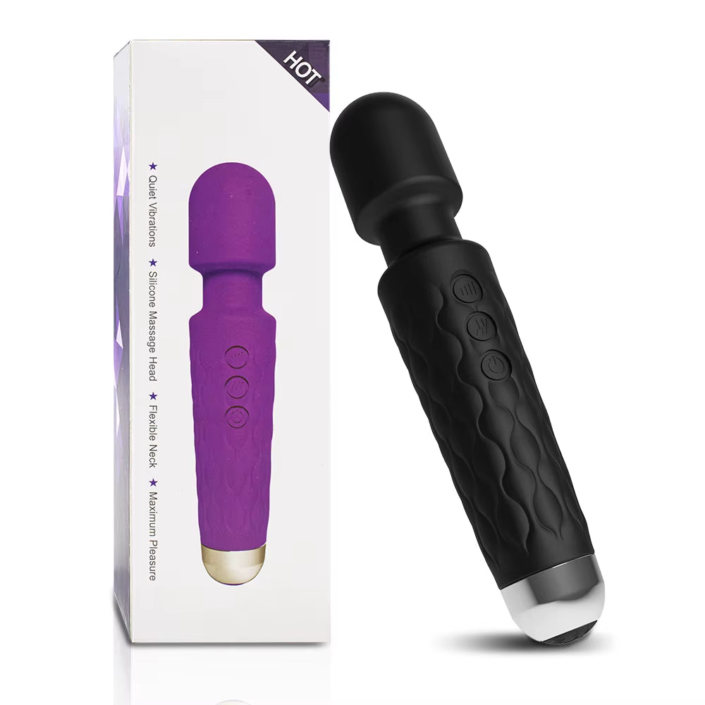Powerful Vibrator Women'S Magic Wand USB Rechargeable Waterproof Massager Clitoral G-Spot Vibrator Sex Toy Suitable for Adults